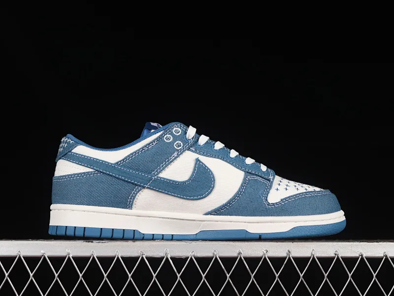 All Categories Nk SB Dunk Series Nk SB Dunk Low Low-top sneakers Cost-effective version Nk Dunk Low "Industrial Blue" Sashiko embroidery theme SB low-top sports and leisure sneakers DV0834-101